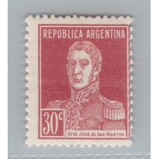 ARGENTINA 1932 GJ 619 ESTAMPILLA NUEVA MINT !!! PAPEL RAYADO U$ 25+